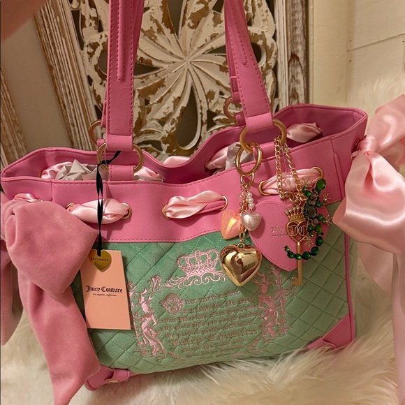 Exclusive Juicy Couture Fairytale Tote in Pink and green with Embellishments 🩷 - Picture 13 of 13